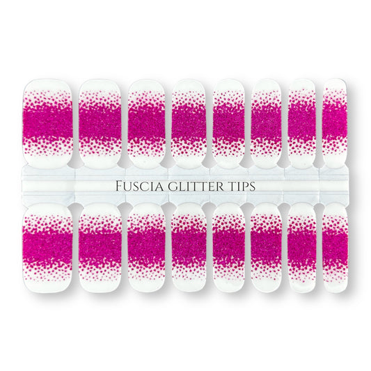 FUSCIA GLITTER TIPS