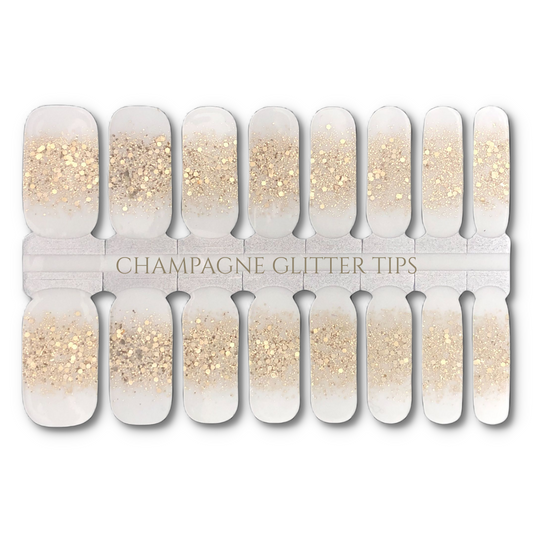 CHAMPAGNE GLITTER TIPS