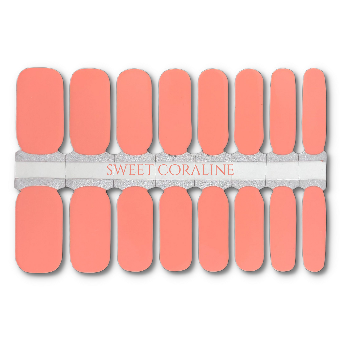 16 Real nail polish strips also called nail wraps or nail stickers. A pretty coral in a cream finish.